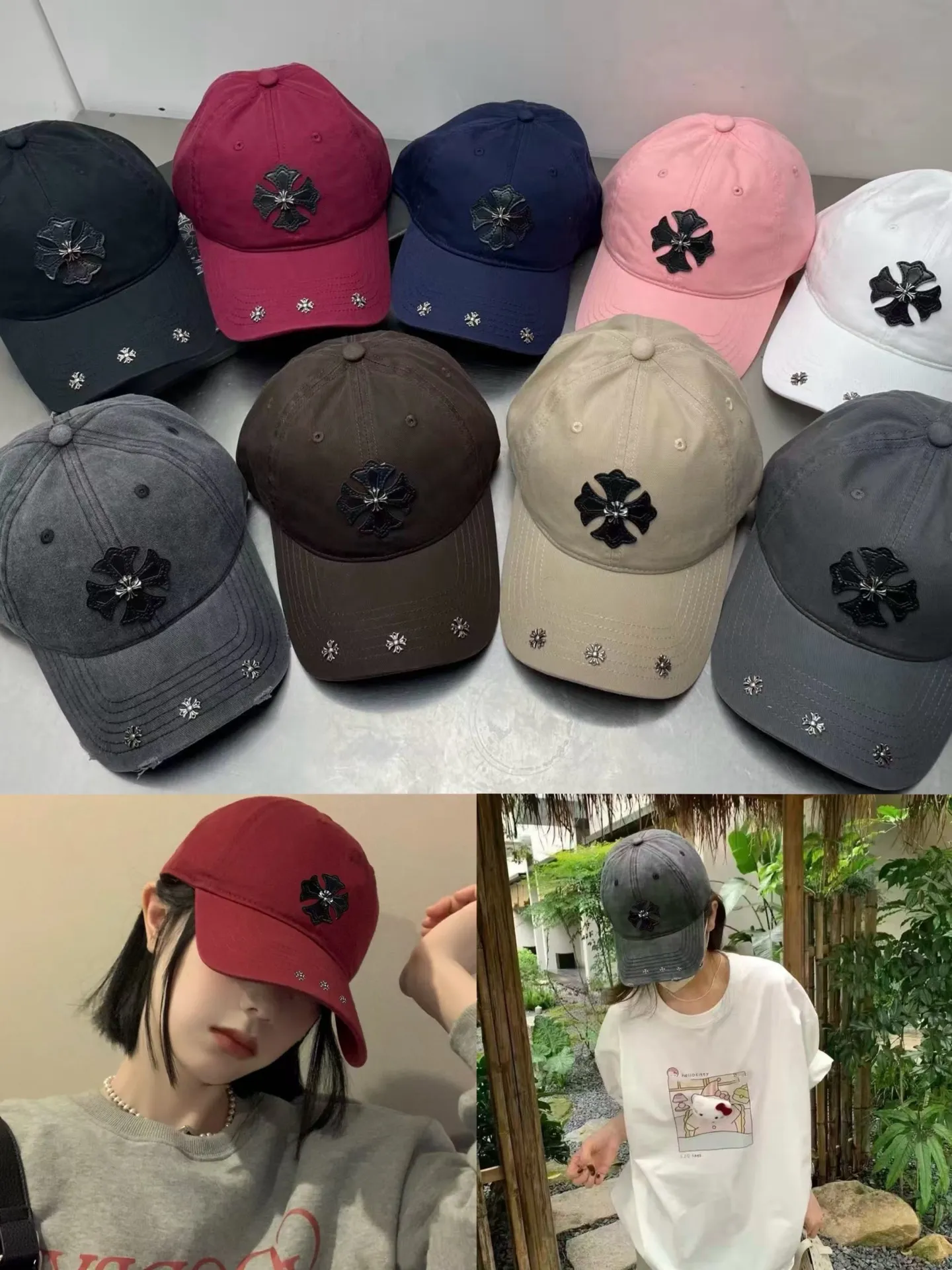 Crow Heart Soft Top Distressed Baseball Cap